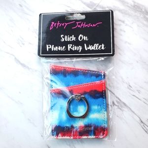 BETSEY JOHNSON Tie Dye Stick On Phone ring Wallet Credit Card Money Holder